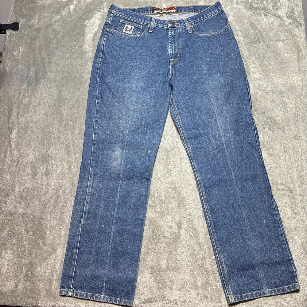 Cinch WRX FR Jeans Mens 36x32 Flame Resistant Workwear Denim Blue Pants Read